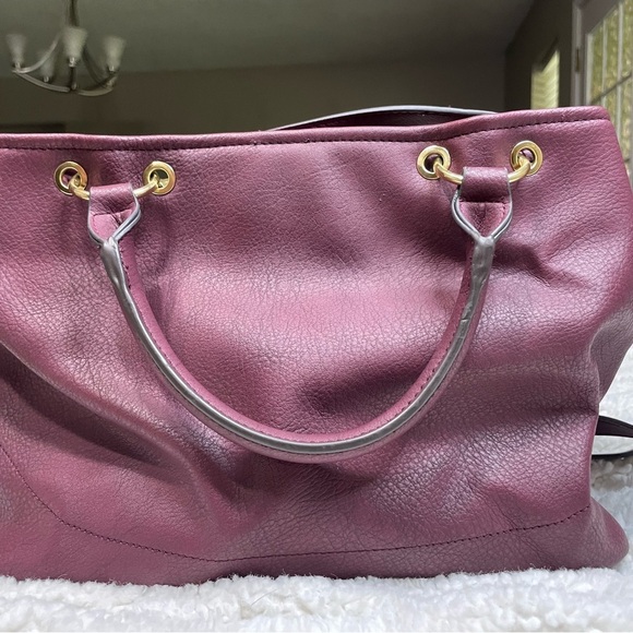 Nanette Lepore Burgundy Leather Tote Bag - Picture 7 of 13